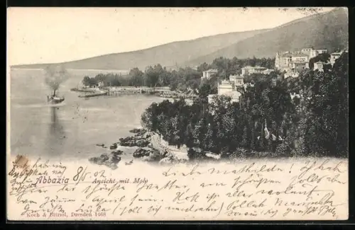 AK Abbazia, Ansicht mit Molo