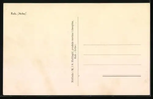 AK Rab /Arbe, Panorama mit Strassenpartie