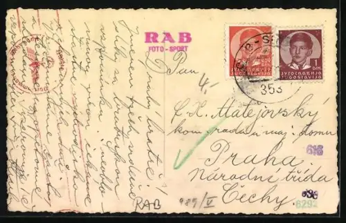 AK Rab, Hotel Bristol mit Segelbooten