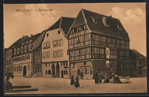 AK Kaiserslautern, Marktstrasse mit Fachwerkhäusern