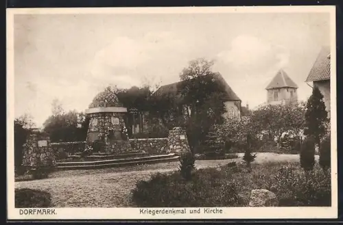 AK Dorfmark, Kriegerdenkmal und Kirche