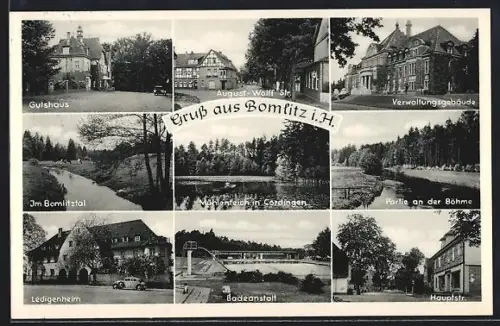 AK Bomlitz i. H., Gutshaus, Ledigenheim, Verwaltungsgebäude