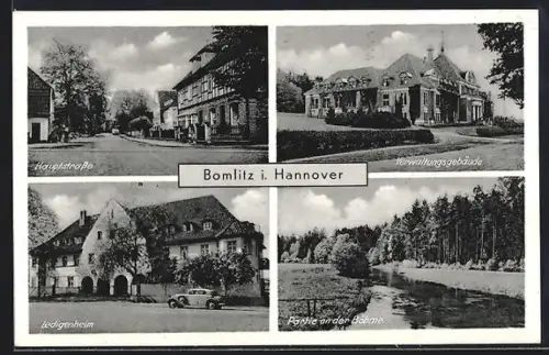 AK Bomlitz, Hauptstrasse, Ledigenheim, Verwaltungsgebäude