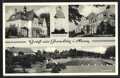 AK Bomlitz i. Hann., Gästehaus, Verwaltungsgebäude, Badeanstalt