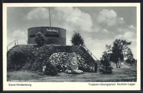 AK Munster-Lager, Stand Hindenburg auf dem Truppen-Übungsplatz