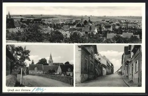AK Stetten / Pfalz, Strassenpartien und Totalansicht
