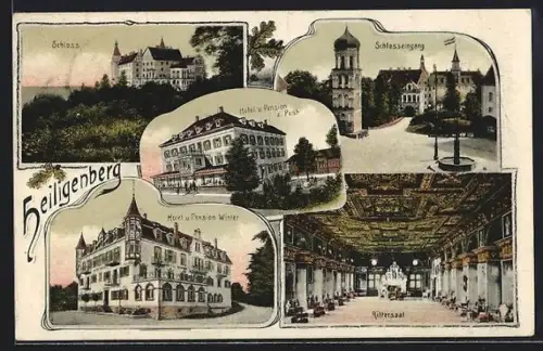 AK Heiligenberg / Baden, Hotel & Pension zur Post, Hotel & Pension Winter, Schloss