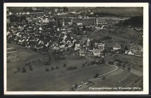 AK Winnweiler /Pfalz, Teilansicht, Fliegeraufnahme