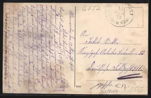 AK Winnweiler, Ortspartie mit Kapelle