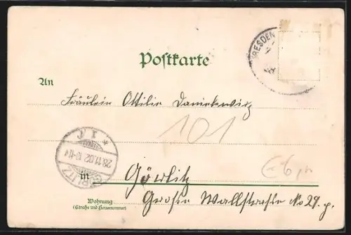 Lithographie Dresden, Altmarkt mit Marktständen