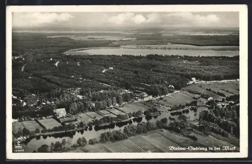 AK Bindow in der Mark, Siedlung, Fliegeraufnahme