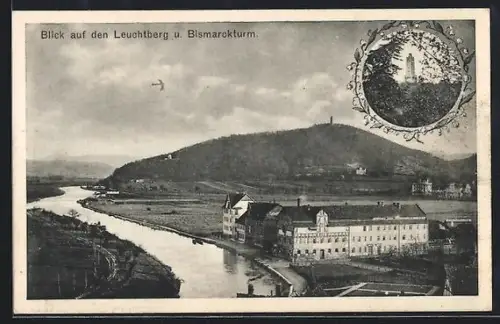 AK Eschwege, Blick auf den Leuchtberg, Bismarckturm