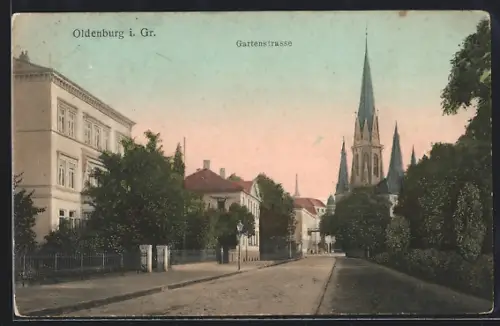 AK Oldenburg i. Gr., Gartenstrasse, Kirche