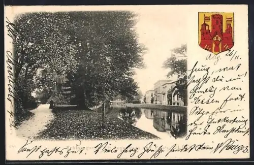 AK Oldenburg / O., Schloss, Schlossgraben, Parkanlage