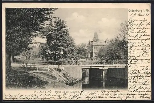 AK Oldenburg i. Gr., Partie an der Staulinie