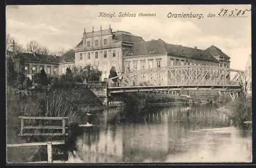 AK Oranienburg, Königl. Schloss (Seminar), Brücke