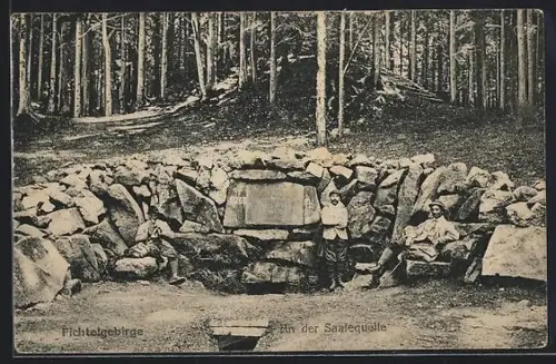 AK Zell / Fichtelgebirge, An der Saalequelle
