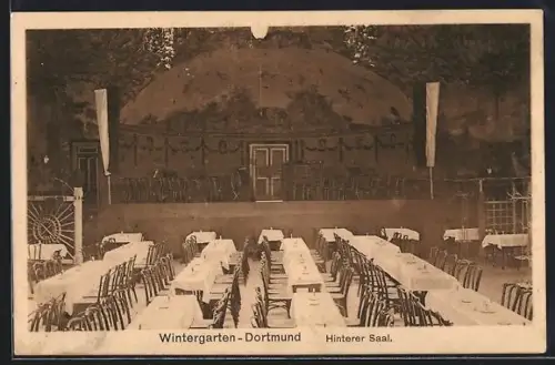 AK Dortmund, Wintergarten, hinterer Saal, Inh. E. Risse