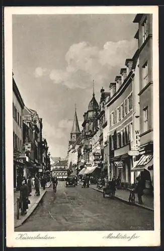 AK Kaiserslautern, Marktstrasse mit Geschäften