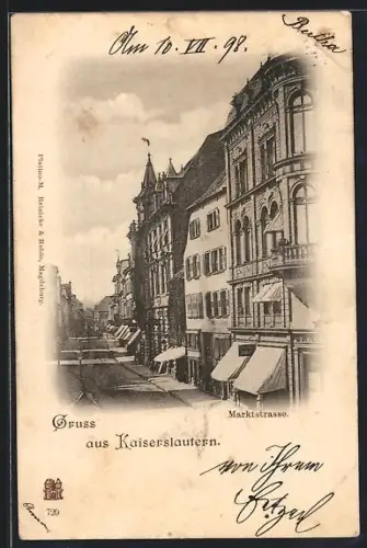 AK Kaiserslautern, Marktstrasse mit Geschäften