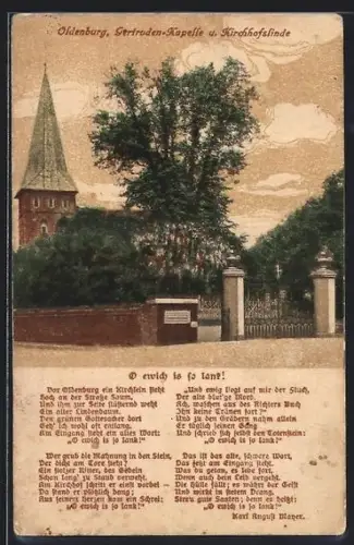 AK Oldenburg / O., Gertruden-Kapelle und Kirchhofslinde