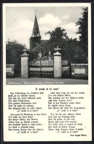 AK Oldenburg / O., Gertrudkapelle u. Friedhofslinde