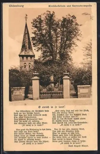 AK Oldenburg / Gr., Kirchhofslinde, Gertrudenkapelle