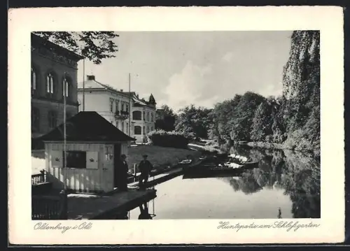 AK Oldenburg i. Old., Huntepartie am Schlossgarten