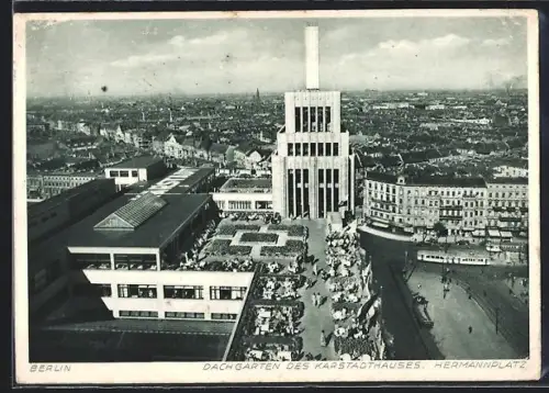 AK Berlin-Neukölln, Dachgarten des Karstadthauses Hermannplatz