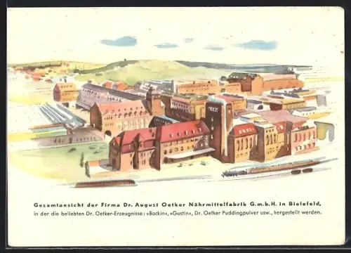 Künstler-AK Bielefeld, Firma Dr. August Oetker