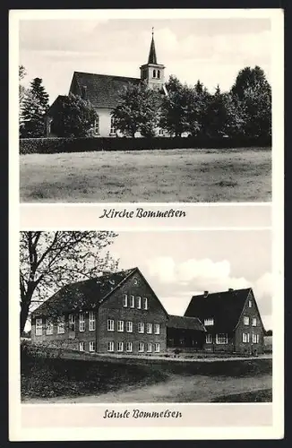 AK Bommelsen, Kirche mit Grünanlagen und Schule