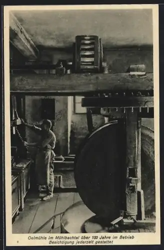 AK Nassau /Lahn, Innenansicht der Oelmühle im Mühlbachtal