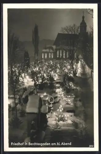 AK Berchtesgaden, Friedhof am hl. Abend