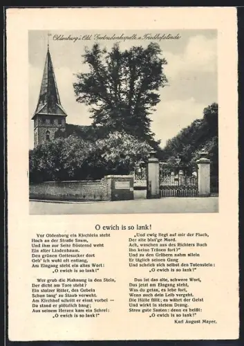 AK Oldenburg / O., Gertrudenkapelle u. Friedhofslinde