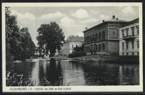 AK Oldenburg i. O., Partie an der alten Hunte