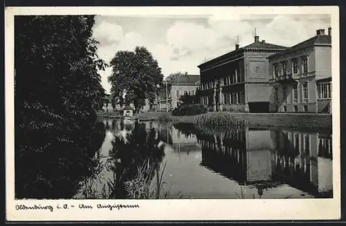 AK Oldenburg / O., Am Augusteum, Gewässer