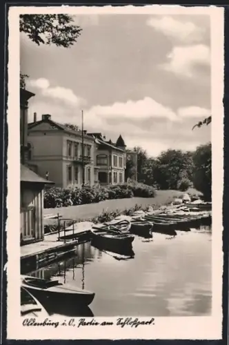 AK Oldenburg i. O., Partie an der Elisabethstrasse mit Schlosspark