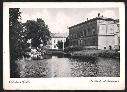 AK Oldenburg /Oldb., Die Hunte mit Augusteum