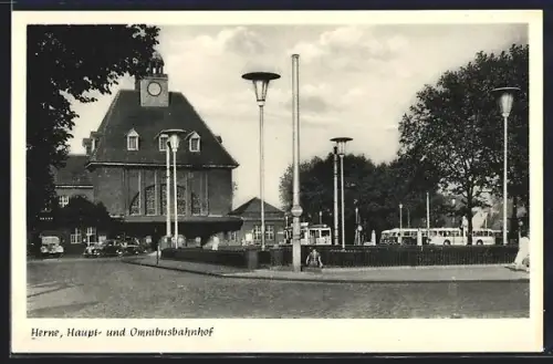 AK Herne, Haupt- und Omnibusbahnhof