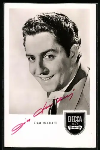 AK Musiker Vico Torriani im Anzug, Autograph