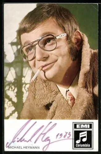 AK Musiker Michael Meymann mit Zigarette, Autograph