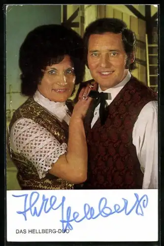 AK Musiker Das Hellberg-Duo im Porträt, Autograph