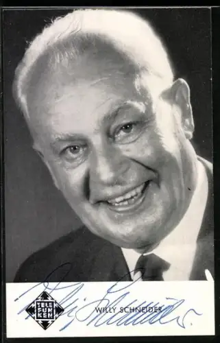 AK Musiker Willy Schneider im Anzug, Autograph