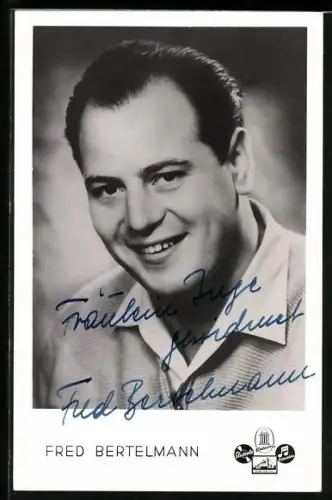 AK Musiker Fred Bertelmann im Porträt, Autograph