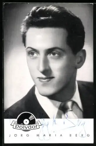 AK Musiker Jörg Maria Berg in Anzug und Krawatte, Autograph