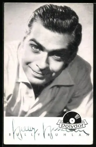 AK Musiker Bully Buhlan im Porträt, Autograph