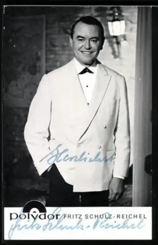 AK Musiker Fritz Schulz-Reichel im Anzug, Autograph