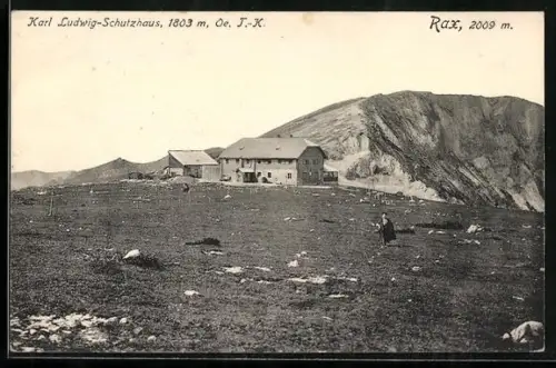 AK Karl Ludwig-Schutzhaus /Rax, Schutzhaus des Oe. T.-K.