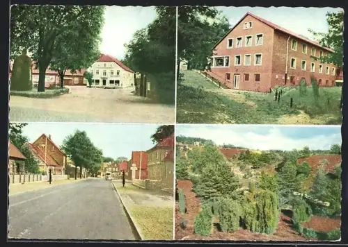AK Bispingen /Lüneburger Heide, Rieckmanns Gasthof, Jugendherberge, Bahnhofstrasse, Heide bei Borstel