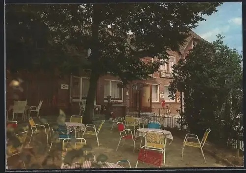 AK Bispingen /Soltau, Schwab`s Gasthaus, Inh. Nothmann /Rehr, Gartenansicht